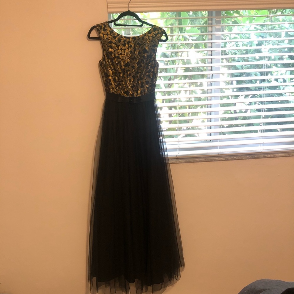 Floor Length Tulle Gown with belt